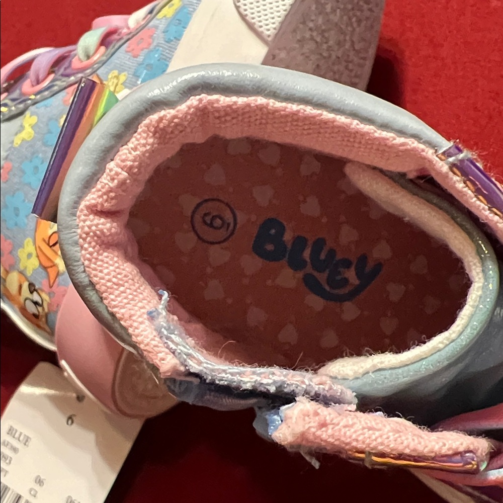Sparkly Blue and Pink Kids Sneakers - Picture 3 of 6